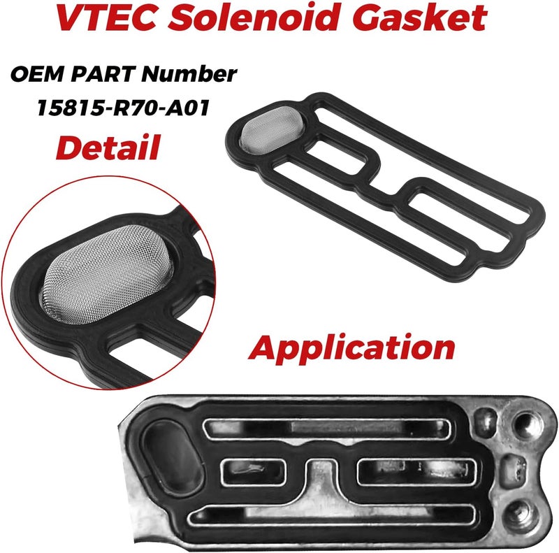 Cybal 15815-R70-A01 15845-R70-A01 Head Cylinder Solenoid Valve Gasket Kit Fit 08-17 Acura RDX Honda Accord/Accord CROSSTOUR/CROSSTOUR/Odyssey/Pilot 3.5L 15810R70A02 15810R70A03 15810R70A04 918056GS B33566 - Image 5
